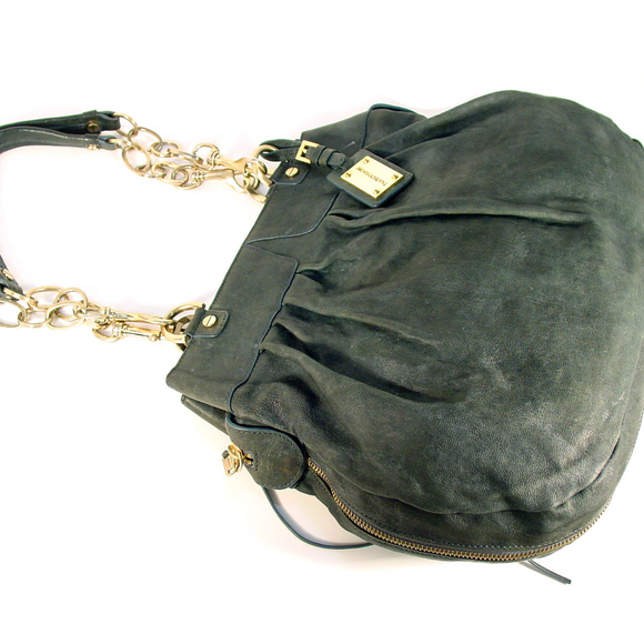 ALEXIS HUDSON Expandable Green Leather Satchel - Picture 3 of 8